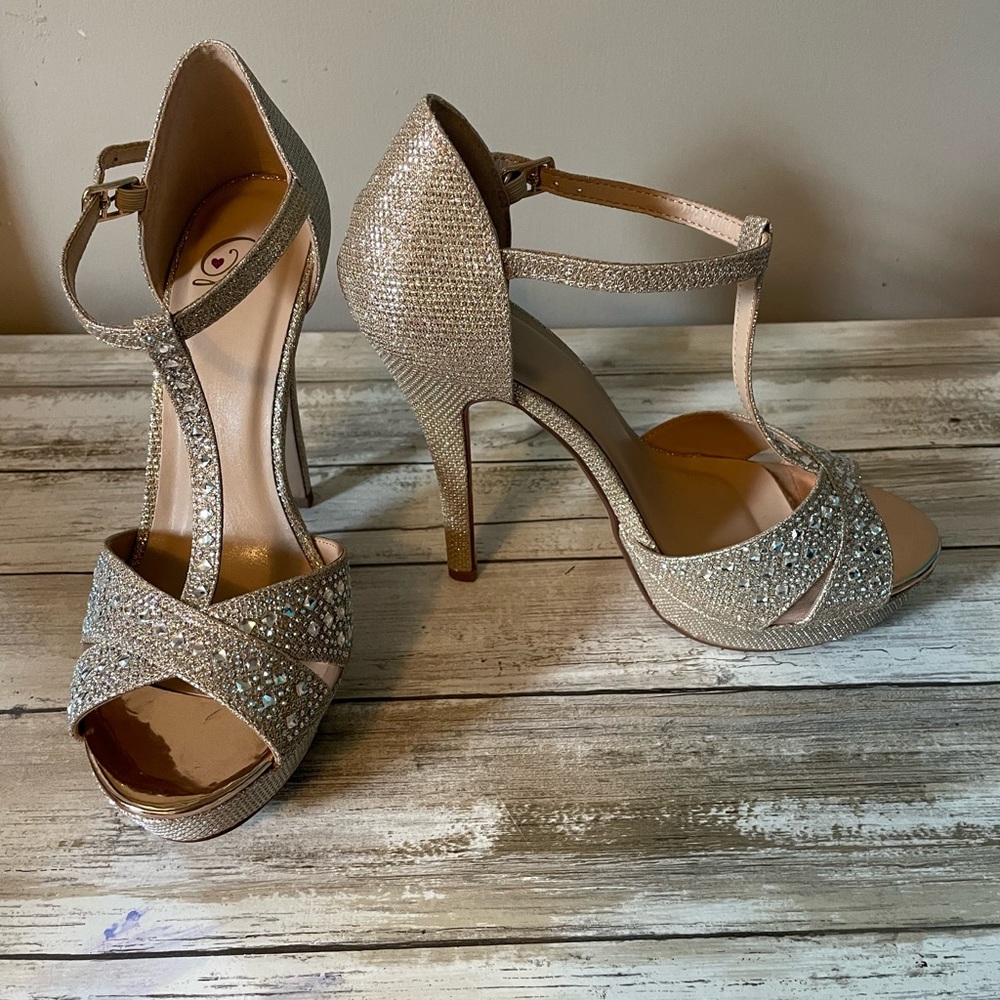 Heart in D Rhinestone Heels